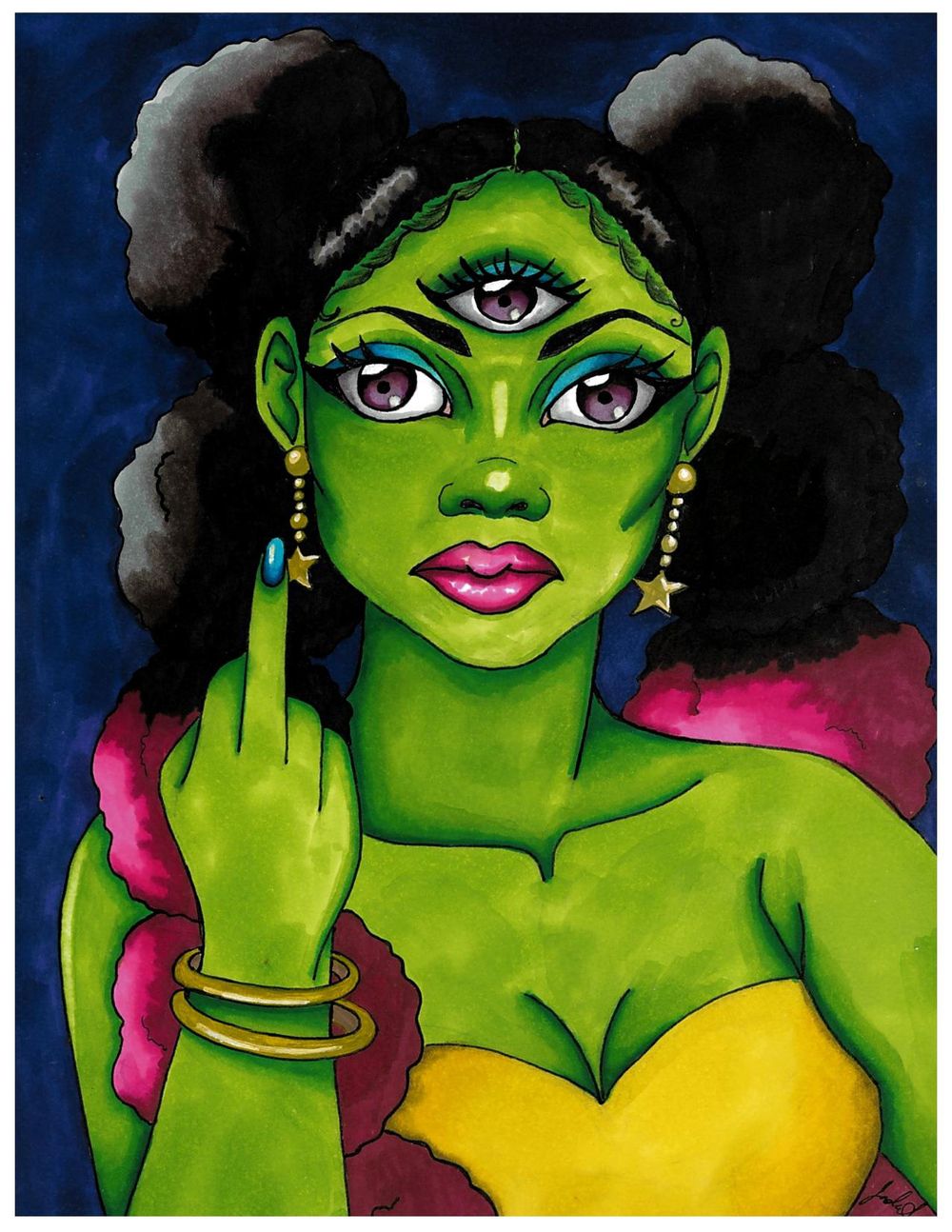 Afro Alien Print
